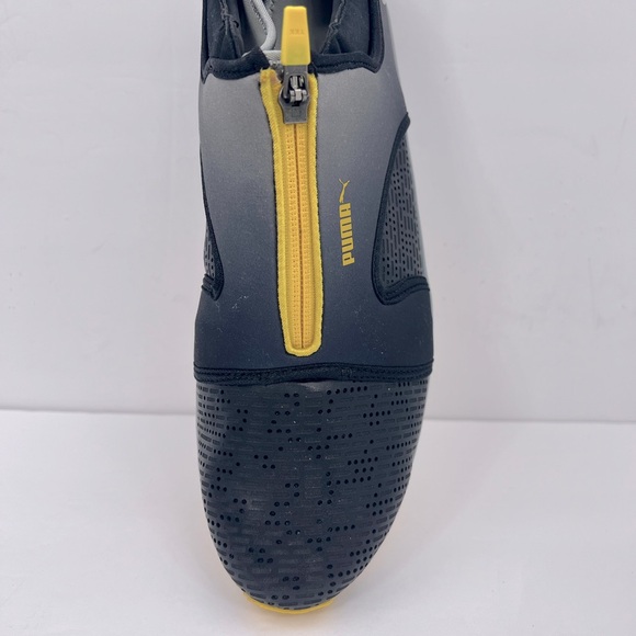 PUMA HAAST DIP DYE MENS TENNIS SHOES, SNEAKERS, BLACK YELLOW & GREY, SIZE 11 - Picture 10 of 16